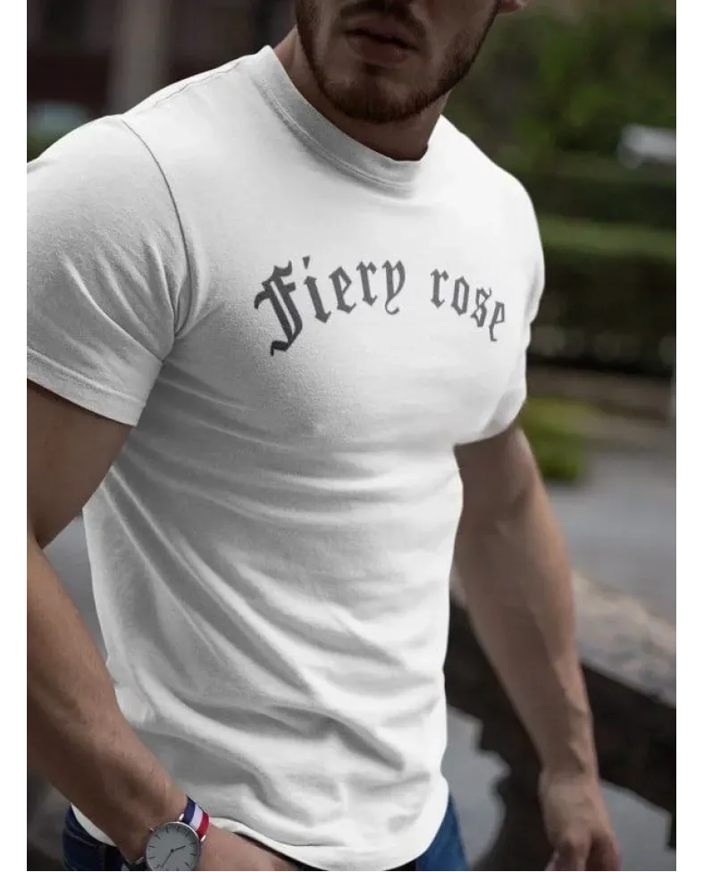 Erkek Bisiklet Yaka Baskılı Oversize T-Shirt - Beyaz