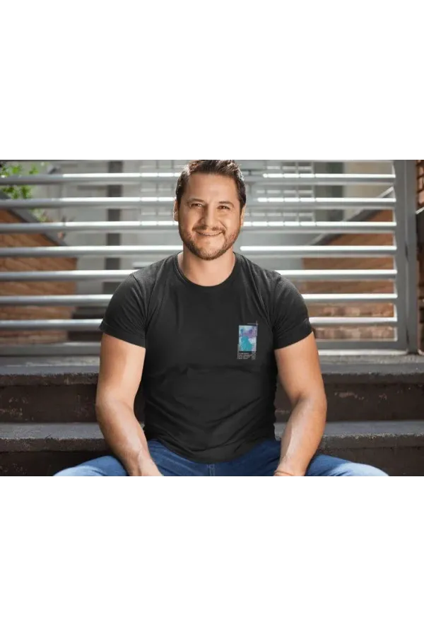 Erkek Bisiklet Yaka Baskılı Oversize T-Shirt - Siyah