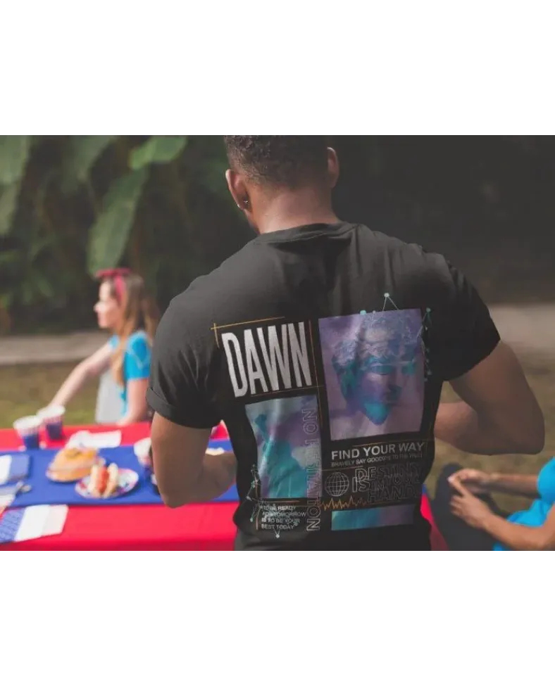 Erkek Bisiklet Yaka Baskılı Oversize T-Shirt - Siyah