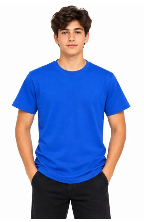 Erkek Çocuk Basic Bisiklet Yaka Kısa Kollu Slim Fit Yazlık Tişört