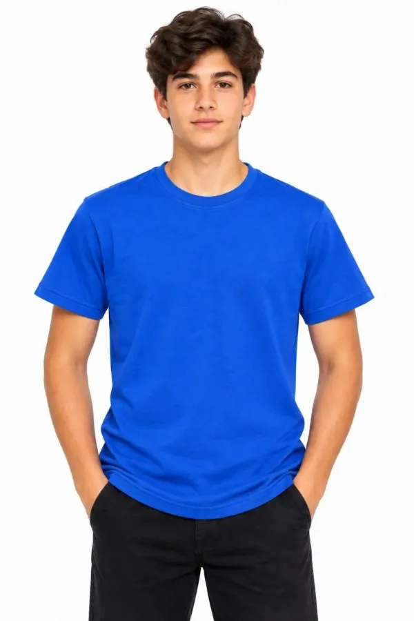 Erkek Çocuk Basic Bisiklet Yaka Kısa Kollu Slim Fit Yazlık Tişört