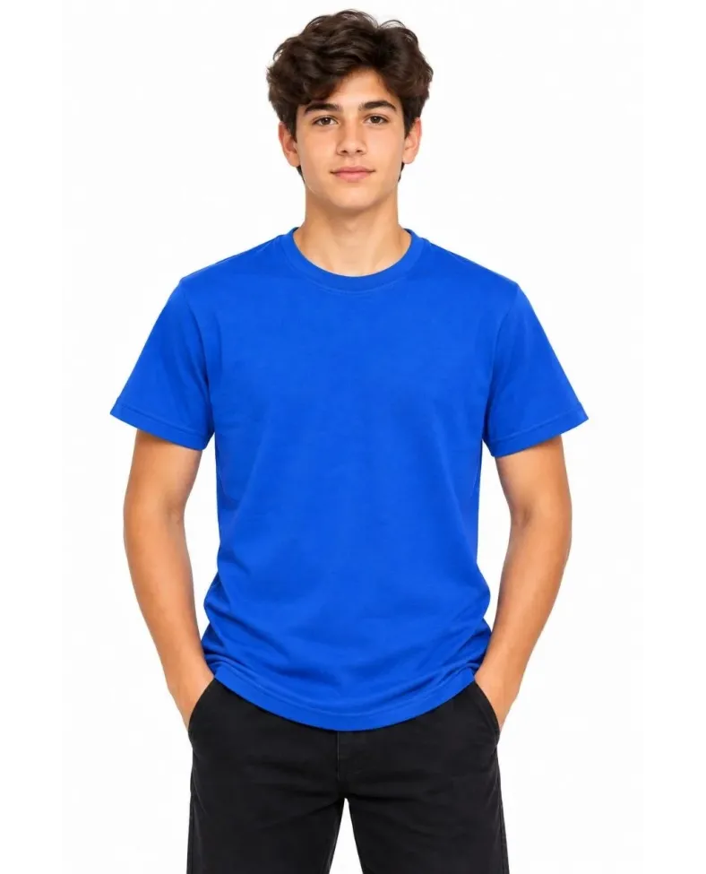 Erkek Çocuk Basic Bisiklet Yaka Kısa Kollu Slim Fit Yazlık Tişört
