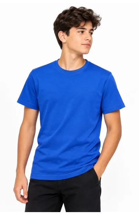 Erkek Çocuk Basic Bisiklet Yaka Kısa Kollu Slim Fit Yazlık Tişört
