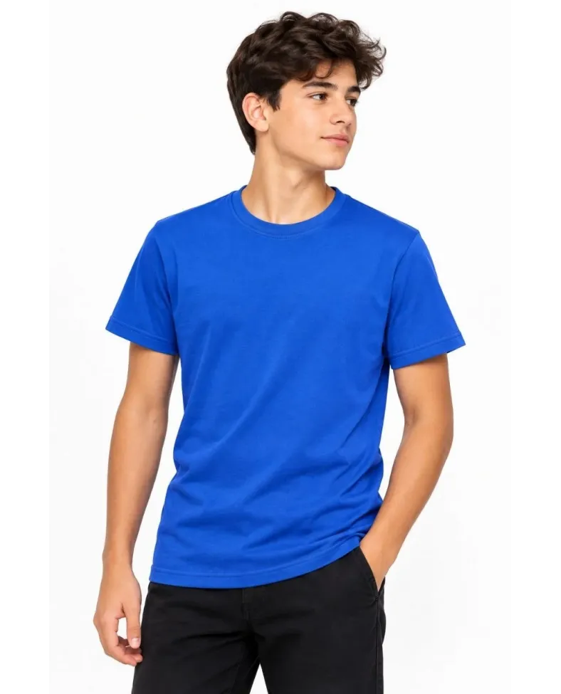 Erkek Çocuk Basic Bisiklet Yaka Kısa Kollu Slim Fit Yazlık Tişört