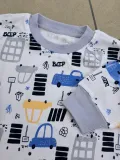 Erkek Çocuk Premium Penye Uzun Kollu Desenli Pijama Takımı 2-11 Yaş - Gri