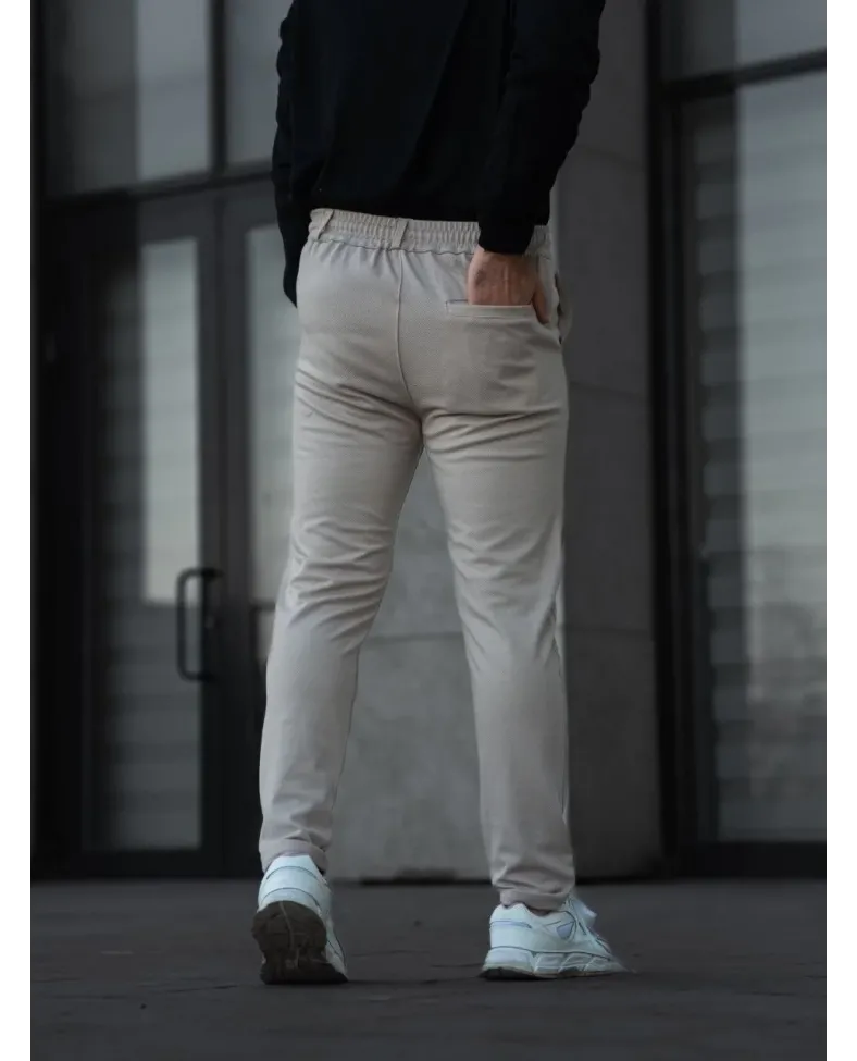 Erkek Diagonel Mikro dokulu Cepli Pantolon - Gri