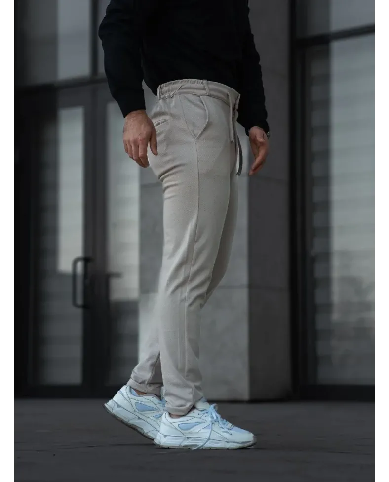 Erkek Diagonel Mikro dokulu Cepli Pantolon - Gri