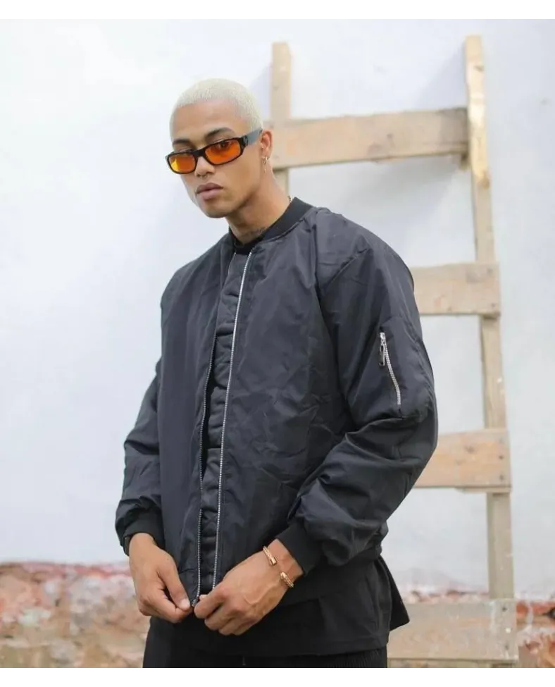 ERKEK Siyah Bomber Mont Su İtici Kapitone Astarlı Fermuarlı Kullanıma Uygun Ceket - Siyah