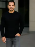 Erkek Fitilli Triko Kazak 3'lü Set Bej Gri Siyah Bisiklet Yaka Regular Fit