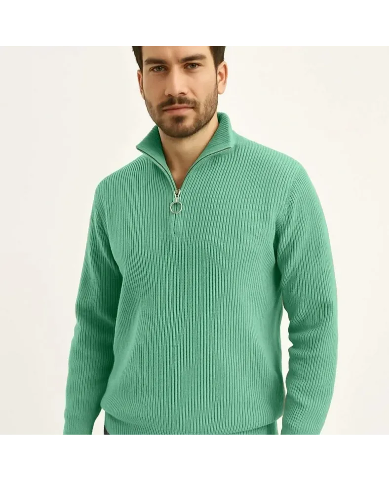 Erkek Fitilli Triko Kazak 3’lü Set Mint Yeşili Siyah Bej Kalın Dokuma Pamuklu Regular Fit Somersan Giyim | Kadın, Erkek ve Çocuk Moda