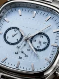 Erkek Gümüş Renk Metal Kordon Analog Kol Saati Çok Fonksiyonlu Beyaz Kadran - Gümüş