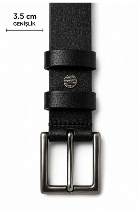 Erkek Hakiki Deri 3.5 cm Klasik Kemer Metal Tokalı Günlük ve Klasik Kullanım