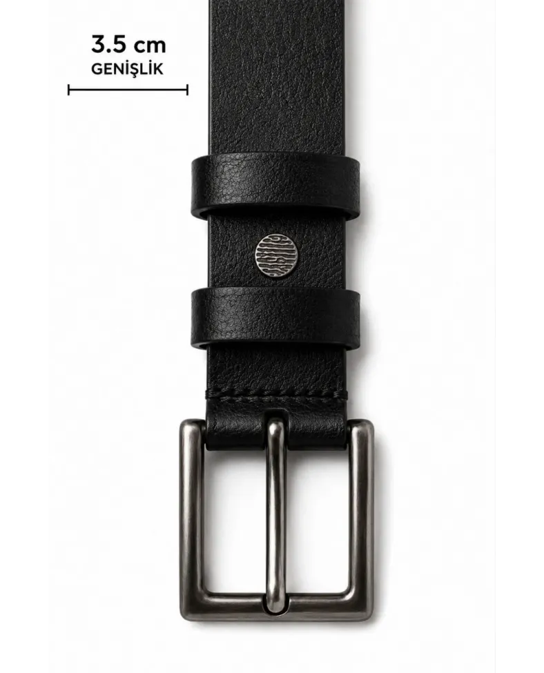 Erkek Hakiki Deri 3.5 cm Klasik Kemer Metal Tokalı Günlük ve Klasik Kullanım