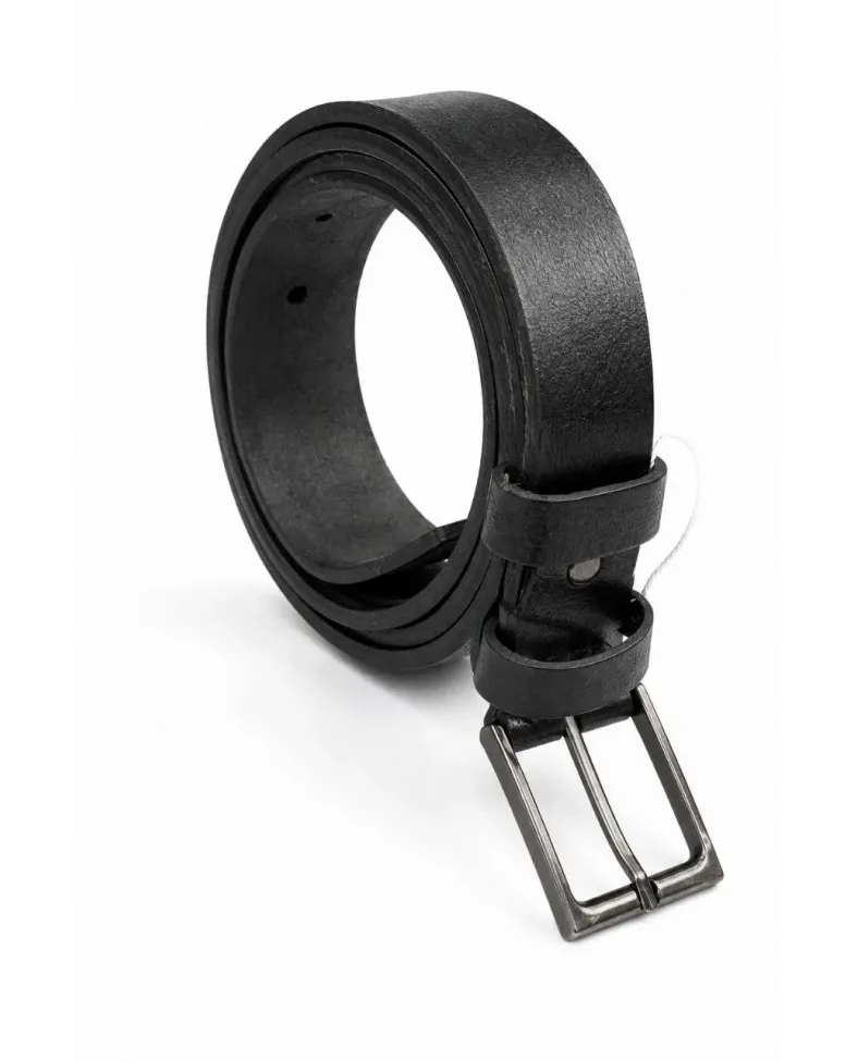 Erkek Hakiki Deri 3.5 cm Klasik Kemer Metal Tokalı Günlük ve Klasik Kullanım