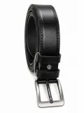 Erkek Hakiki Deri 4.5 cm Klasik ve Kot Pantolon Kemeri Metal Tokalı Siyah