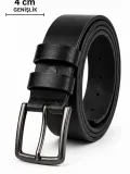 Erkek Hakiki Deri 4 cm Klasik Kemer Metal Tokalı Günlük ve Klasik Kullanım