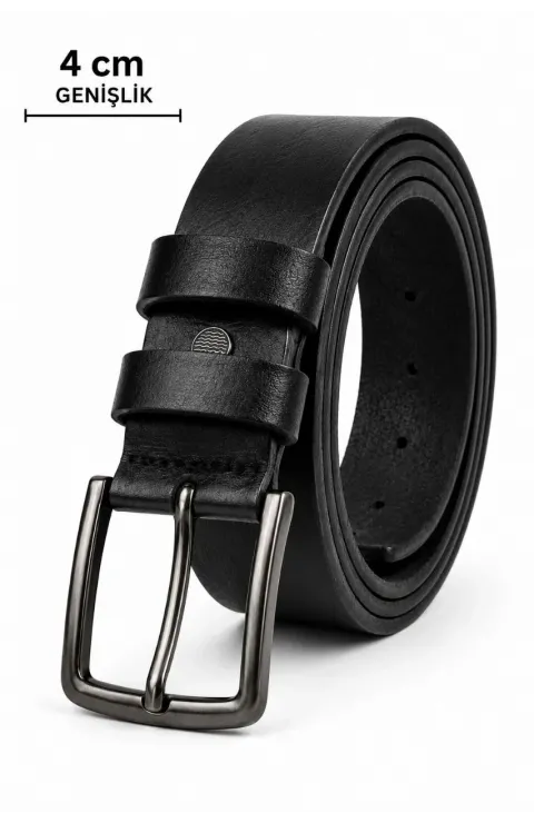 Erkek Hakiki Deri 4 cm Klasik Kemer Metal Tokalı Günlük ve Klasik Kullanım