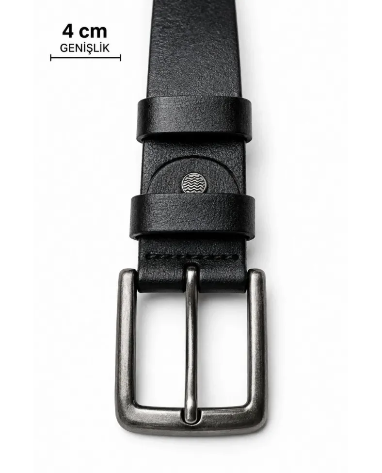 Erkek Hakiki Deri 4 cm Klasik Kemer Metal Tokalı Günlük ve Klasik Kullanım