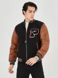 Erkek İçten Elyaf ve Astarlı Kolları Suni Deri Ceket - Kahverengi