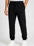 Erkek İki İplik Beli Lastikli Bağcıklı Regular Fit Jogger Eşofman Altı - Siyah