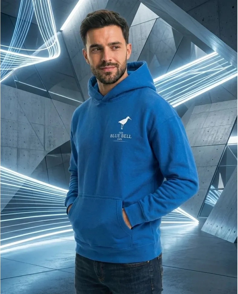 Erkek Baskılı Kapüşonlu Cepli Hoodie 3 İplik Pamuklu Sweatshirt - Saks Mavisii Somersan Giyim | Kadın, Erkek ve Çocuk Moda