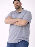 Erkek Polo Yaka Düğmeli Pike Kumaş Tişört Battal Beden Kısa Kol T-Shirt - Gri