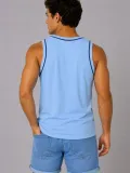 Erkek Sporcu Atlet Bisiklet Yaka Kolsuz Yazlık Atlet - Açık Mavi