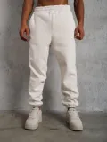 Erkek3 İplik Pamuklu Alt Eşofman Paça Lastikli Pantolon - Beyaz