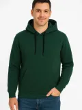 Erkek Üç İplik Kapüşonlu Kanguru Cepli SweatShirt hoodie - Haki