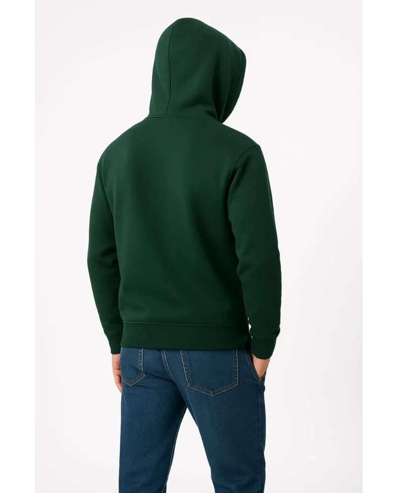 Erkek Üç İplik Kapüşonlu Kanguru Cepli SweatShirt hoodie - Haki