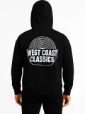 Erkek Kapşonlu Sweatshirt Oversize Üç İplik Şardonlu West Coast Classics Ön Arka - Siyah