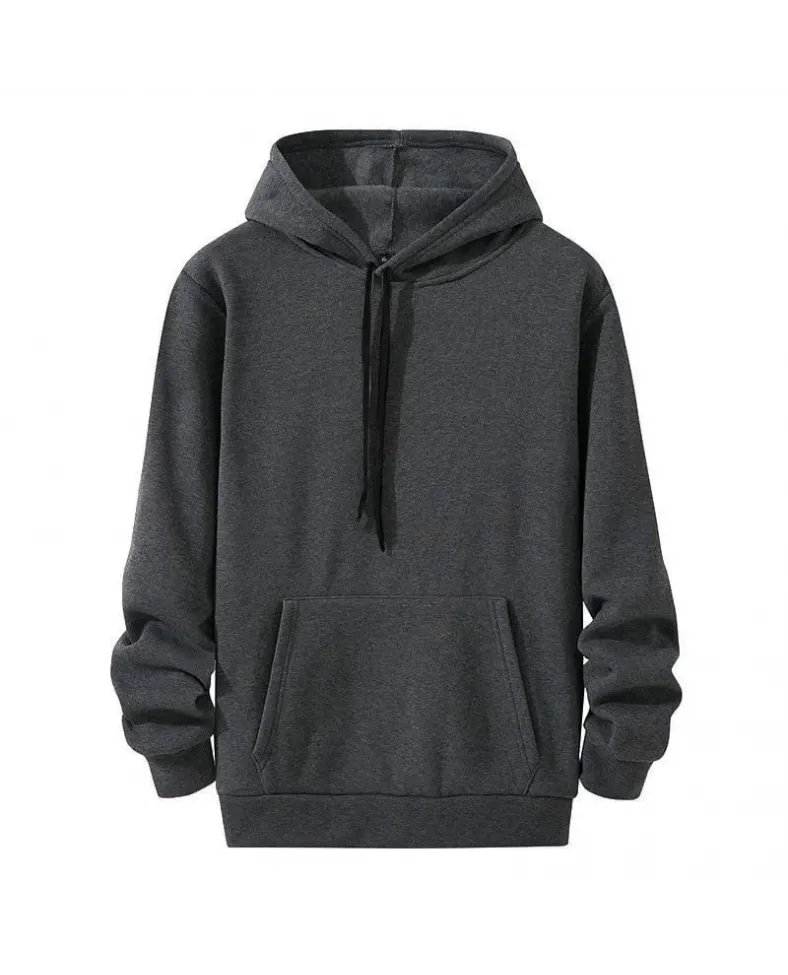 Kadın Kapüşonlu Kanguru Cepli 3 İplik Pamuklu Oversize Hoodie Sweatshirt - Füme