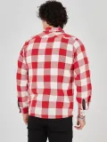 Erkek Oduncu Gömlek Uzun Kollu Şardonlu Kareli Desen Regular Fit Manşetli Çift - Kırmızı
