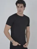 Erkek Yanlardan Fermuarlı T-Shirt Kısa Kol Bisiklet Yaka Slimfit Tişört   - Siyah Somersan Giyim | Kadın, Erkek ve Çocuk Moda