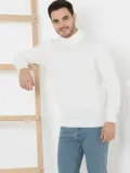 Erkek Yarım Boğaz Triko Yumuşak İnce Dokulu Pamuklu Uzun Kollu Kazak - Beyaz Somersan Giyim | Kadın, Erkek ve Çocuk Moda