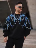 Erkek Yıldırım Bisiklet Yaka Sweat - Siyah