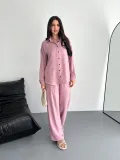Gömlek Pantolon ikili Takım - Toz Pembe