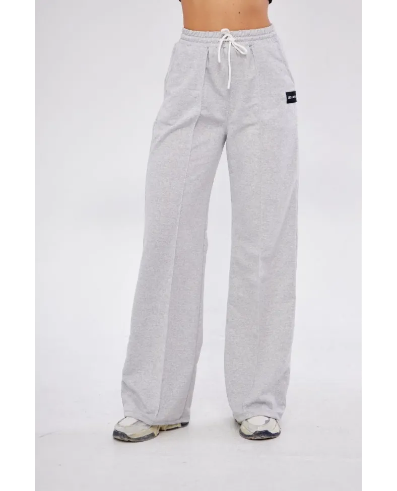 İki iplik Bol Paça Eşofman Pantalon - Gri