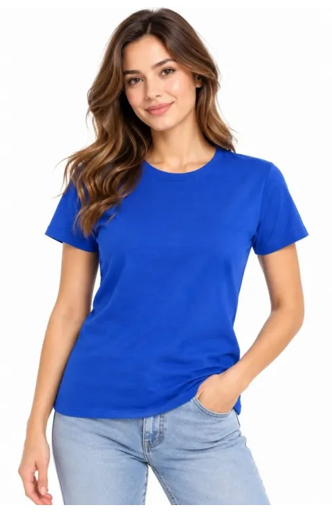Kadın Basic Tişört Bisiklet Yaka Kısa Kol Günlük Yazlık Slim fit T-Shirt