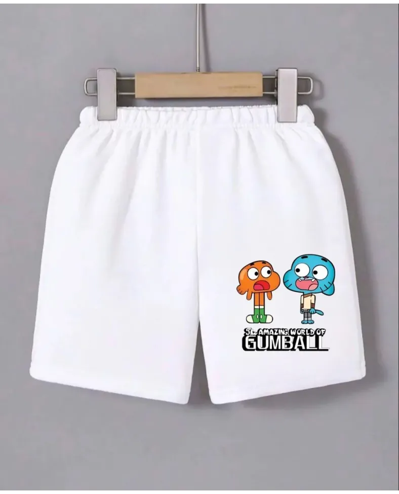 Kadın Beli Lastikli Baskılı Mini Şort - Beyaz