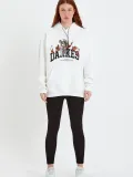 Kadın DANKES Baskılı Kapüşonlu Sweat - Beyaz