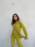 Kadın Gömlek Ve Pantolon Takım - Açık Yeşil
