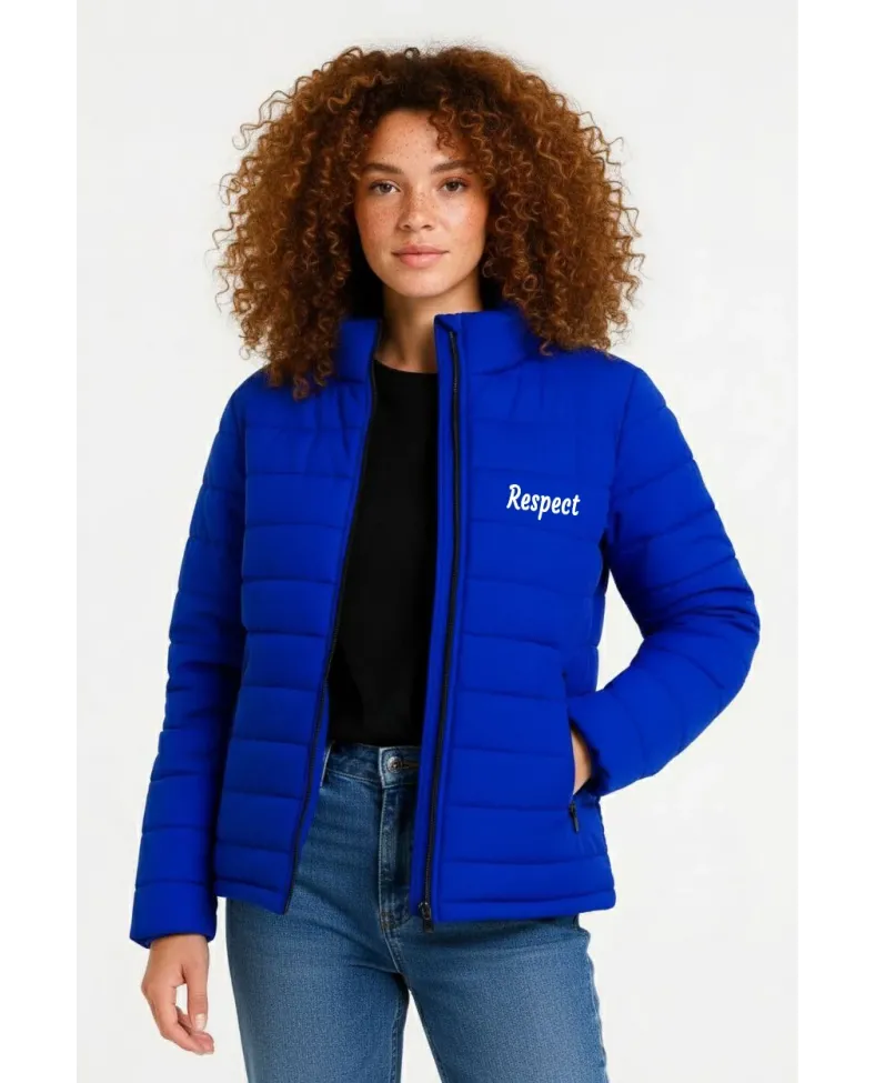 Kadın Mikro Su İtici Kapitone Baskılı Astarlı Fermuarlı Bomber Mont - Saks Mavisi Somersan Giyim | Kadın, Erkek ve Çocuk Moda