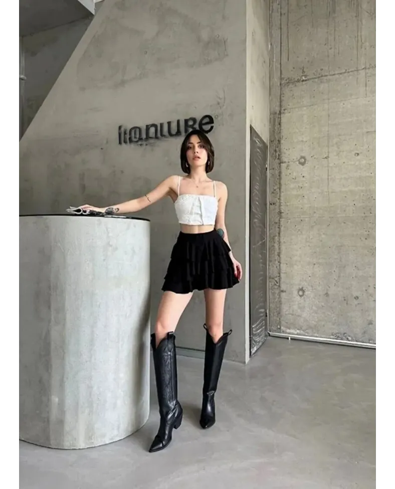 Kadın Mykonos Etek - Siyah