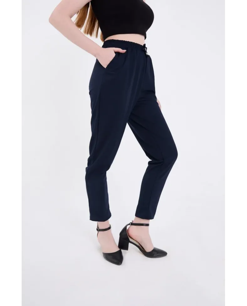Kadın Tam Kalıp Basic Eşofman Pantolon - Lacivert