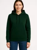 Kadın Üç İplik Kapüşonlu Kanguru Cepli Sweatshirt hoodie - Haki