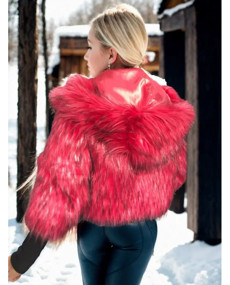 Kadın Uzun Kollu Kürk - Bordo