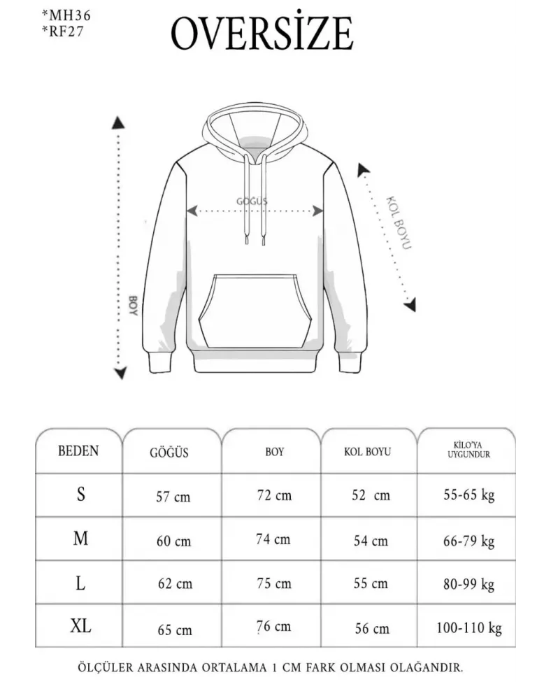 ERKEK Üç İplik Kapşonlu Nakışlı SweatShirt - Siyah