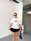 KADIN Baskılı T-Shirt Kısa Kol Bisiklet Yaka Regular Fit Yazlık Tişört - Beyaz