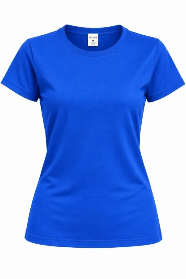 Kız Çocuk Basic Bisiklet Yaka Kısa Kollu Slim Fit Yazlık Tişört